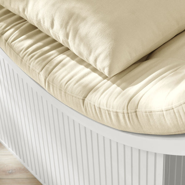 Modway Furniture Aperture Sculptural Pod Accent Chair with Tufted Cushion Fluted Base for Entryway Lounge White Ivory EEI-7727-WHI-IVO