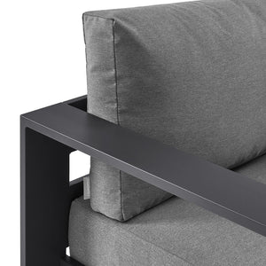 Modway Furniture Tahoe Outdoor Swivel Armchair Weather Resistant Aluminum Frame Deep Cushioned Patio Seat Gray Charcoal EEI-7728-GRY-CHA