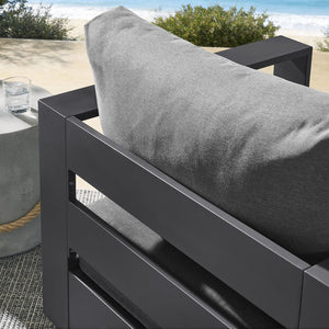 Modway Furniture Tahoe Outdoor Swivel Armchair Weather Resistant Aluminum Frame Deep Cushioned Patio Seat Gray Charcoal EEI-7728-GRY-CHA
