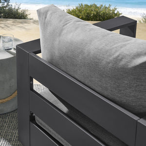 Modway Furniture Tahoe Outdoor Swivel Armchair Weather Resistant Aluminum Frame Deep Cushioned Patio Seat Gray Gray EEI-7728-GRY-GRY