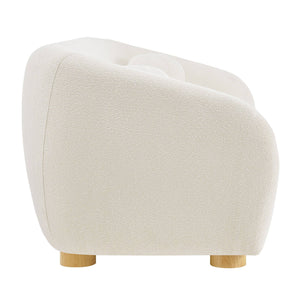 Modway Furniture Holland Curved Chenille Sofa with Plush Foam Support for Modern Living Rooms White EEI-7739-CRE