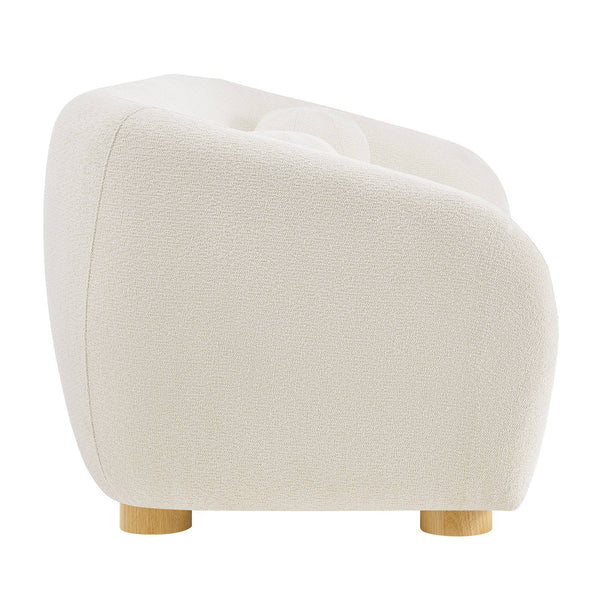 Modway Furniture Holland Curved Chenille Sofa with Plush Foam Support for Modern Living Rooms White EEI-7739-CRE