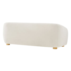 Modway Furniture Holland Curved Chenille Sofa with Plush Foam Support for Modern Living Rooms White EEI-7739-CRE