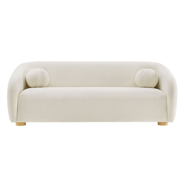 Modway Furniture Holland Curved Chenille Sofa with Plush Foam Support for Modern Living Rooms White EEI-7739-CRE