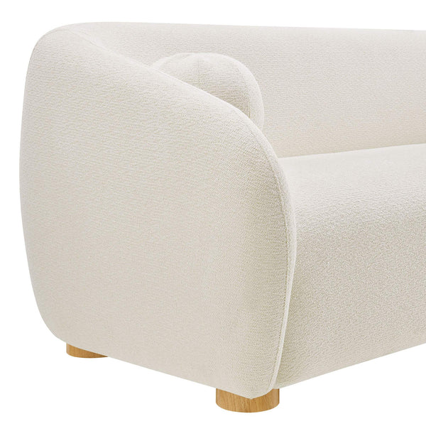 Modway Furniture Holland Curved Chenille Sofa with Plush Foam Support for Modern Living Rooms White EEI-7739-CRE