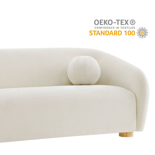 Modway Furniture Holland Curved Chenille Sofa with Plush Foam Support for Modern Living Rooms White EEI-7739-CRE