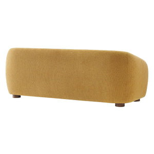 Modway Furniture Holland Curved Chenille Sofa with Plush Foam Support for Modern Living Rooms Yellow EEI-7739-MUS