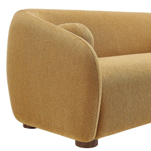 Modway Furniture Holland Curved Chenille Sofa with Plush Foam Support for Modern Living Rooms Yellow EEI-7739-MUS