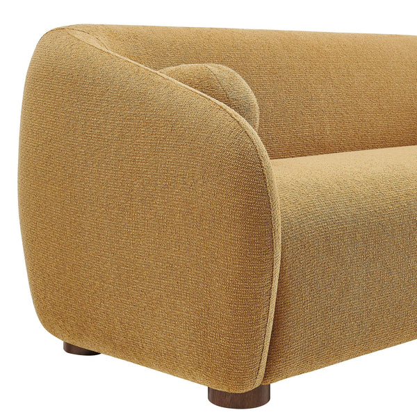 Modway Furniture Holland Curved Chenille Sofa with Plush Foam Support for Modern Living Rooms Yellow EEI-7739-MUS