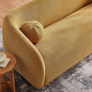 Modway Furniture Holland Curved Chenille Sofa with Plush Foam Support for Modern Living Rooms Yellow EEI-7739-MUS
