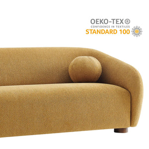 Modway Furniture Holland Curved Chenille Sofa with Plush Foam Support for Modern Living Rooms Yellow EEI-7739-MUS