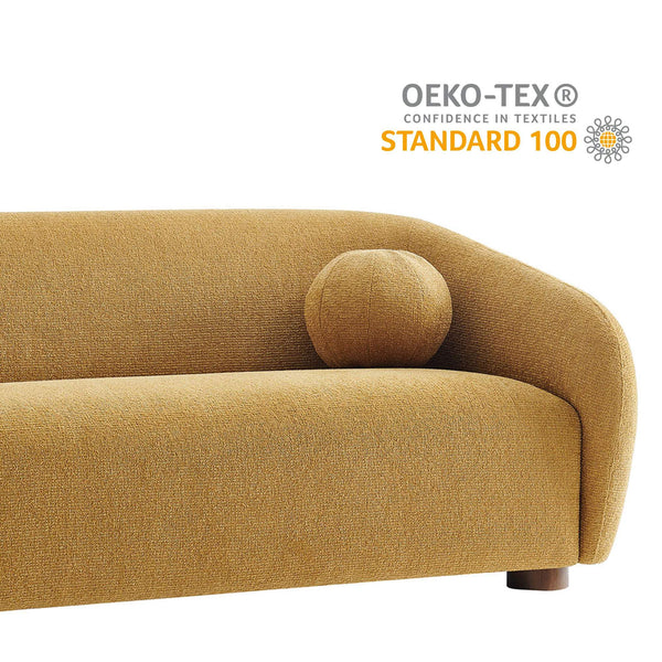 Modway Furniture Holland Curved Chenille Sofa with Plush Foam Support for Modern Living Rooms Yellow EEI-7739-MUS