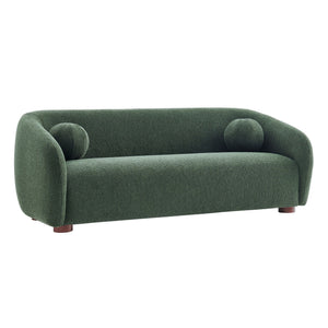 Modway Furniture Holland Curved Chenille Sofa with Plush Foam Support for Modern Living Rooms Green EEI-7739-PIN