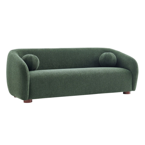Modway Furniture Holland Curved Chenille Sofa with Plush Foam Support for Modern Living Rooms Green EEI-7739-PIN