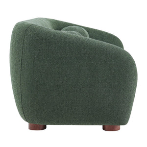 Modway Furniture Holland Curved Chenille Sofa with Plush Foam Support for Modern Living Rooms Green EEI-7739-PIN