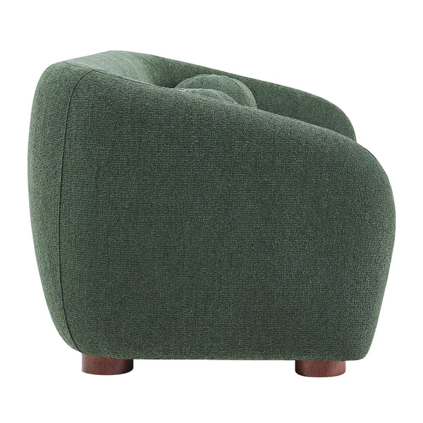 Modway Furniture Holland Curved Chenille Sofa with Plush Foam Support for Modern Living Rooms Green EEI-7739-PIN