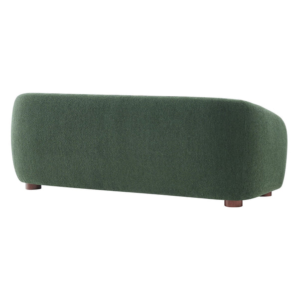 Modway Furniture Holland Curved Chenille Sofa with Plush Foam Support for Modern Living Rooms Green EEI-7739-PIN