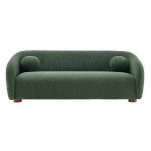 Modway Furniture Holland Curved Chenille Sofa with Plush Foam Support for Modern Living Rooms Green EEI-7739-PIN