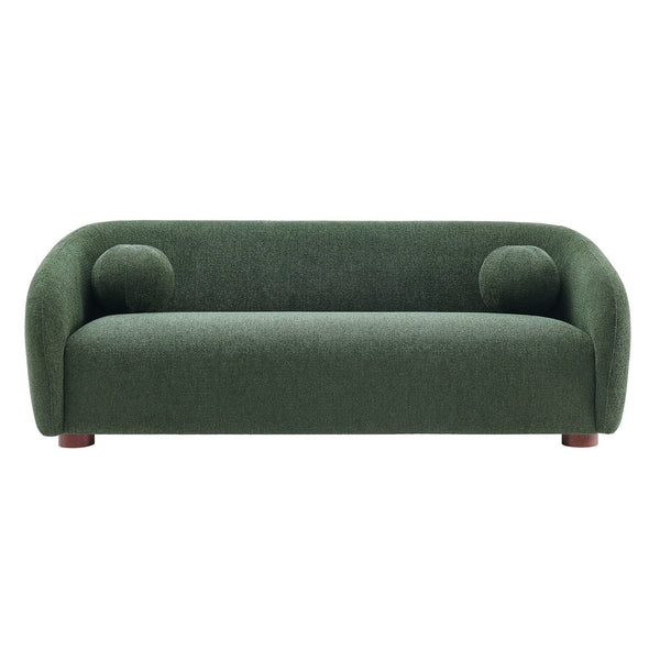 Modway Furniture Holland Curved Chenille Sofa with Plush Foam Support for Modern Living Rooms Green EEI-7739-PIN