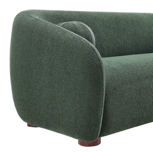 Modway Furniture Holland Curved Chenille Sofa with Plush Foam Support for Modern Living Rooms Green EEI-7739-PIN