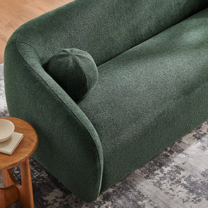 Modway Furniture Holland Curved Chenille Sofa with Plush Foam Support for Modern Living Rooms Green EEI-7739-PIN