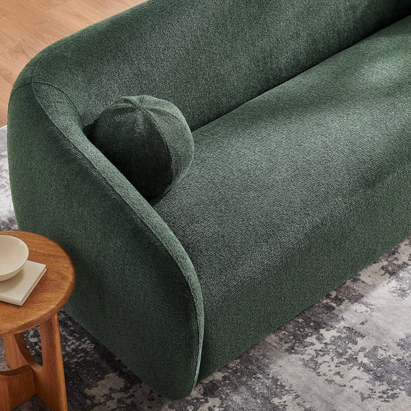Modway Furniture Holland Curved Chenille Sofa with Plush Foam Support for Modern Living Rooms Green EEI-7739-PIN