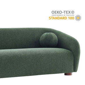 Modway Furniture Holland Curved Chenille Sofa with Plush Foam Support for Modern Living Rooms Green EEI-7739-PIN