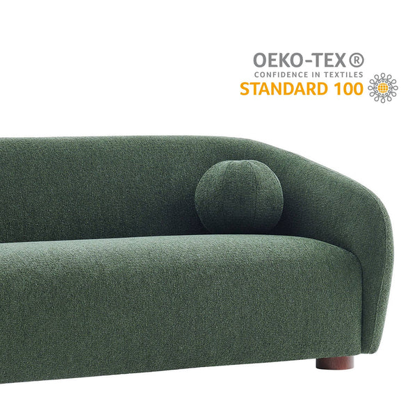 Modway Furniture Holland Curved Chenille Sofa with Plush Foam Support for Modern Living Rooms Green EEI-7739-PIN