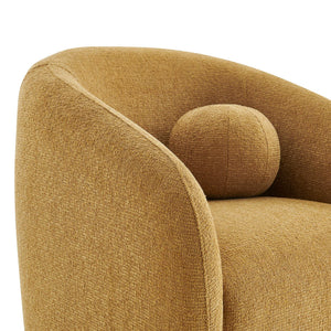 Modway Furniture Holland Swivel Barrel Armchair Boucle Chenille Upholstered for Modern Living Rooms Yellow EEI-7740-MUS