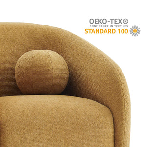 Modway Furniture Holland Swivel Barrel Armchair Boucle Chenille Upholstered for Modern Living Rooms Yellow EEI-7740-MUS