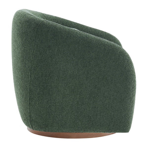 Modway Furniture Holland Swivel Barrel Armchair Boucle Chenille Upholstered for Modern Living Rooms Green EEI-7740-PIN
