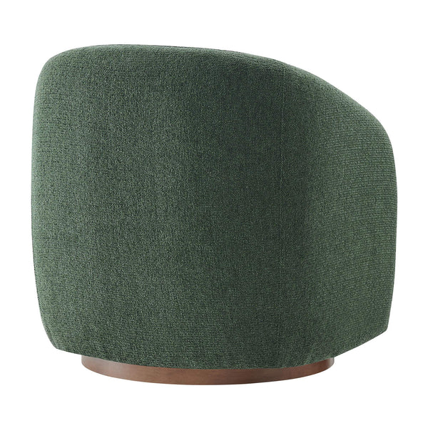 Modway Furniture Holland Swivel Barrel Armchair Boucle Chenille Upholstered for Modern Living Rooms Green EEI-7740-PIN