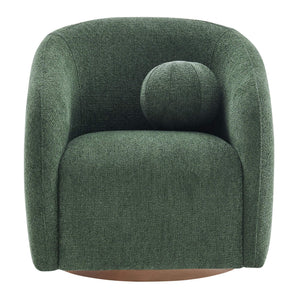 Modway Furniture Holland Swivel Barrel Armchair Boucle Chenille Upholstered for Modern Living Rooms Green EEI-7740-PIN