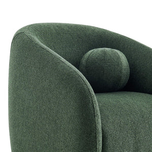 Modway Furniture Holland Swivel Barrel Armchair Boucle Chenille Upholstered for Modern Living Rooms Green EEI-7740-PIN