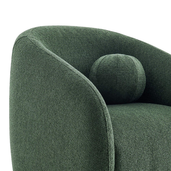Modway Furniture Holland Swivel Barrel Armchair Boucle Chenille Upholstered for Modern Living Rooms Green EEI-7740-PIN