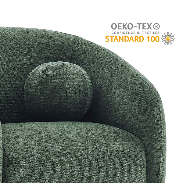 Modway Furniture Holland Swivel Barrel Armchair Boucle Chenille Upholstered for Modern Living Rooms Green EEI-7740-PIN