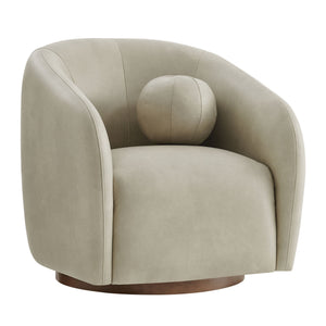 Modway Furniture Holland Vegan Leather Swivel Barrel Chair with 360 Degree Base for Modern Living Gray EEI-7743-MNL