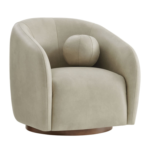 Modway Furniture Holland Vegan Leather Swivel Barrel Chair with 360 Degree Base for Modern Living Gray EEI-7743-MNL