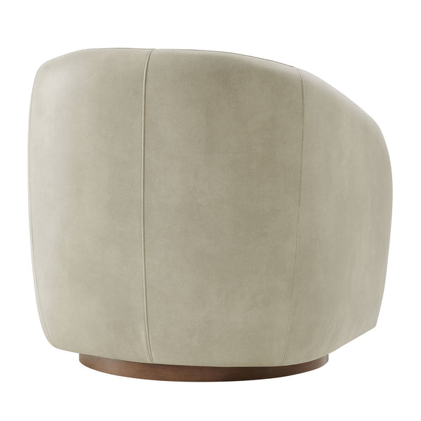 Modway Furniture Holland Vegan Leather Swivel Barrel Chair with 360 Degree Base for Modern Living Gray EEI-7743-MNL