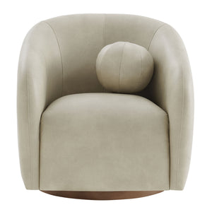 Modway Furniture Holland Vegan Leather Swivel Barrel Chair with 360 Degree Base for Modern Living Gray EEI-7743-MNL