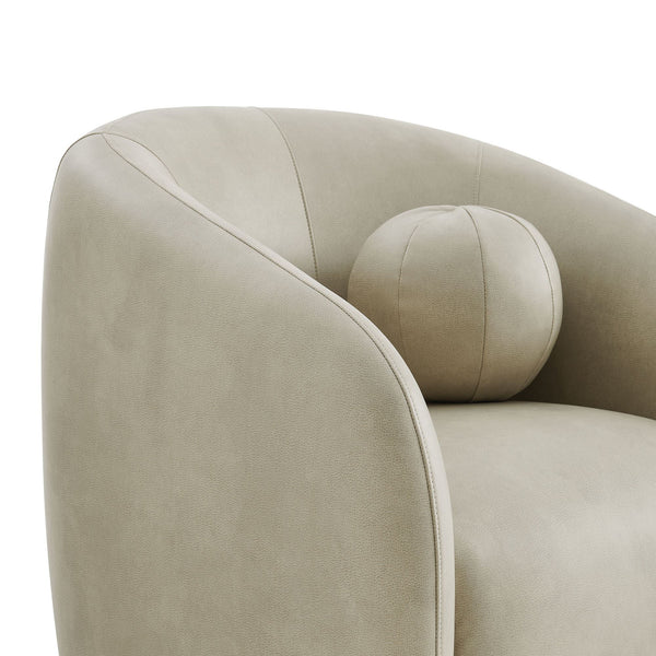 Modway Furniture Holland Vegan Leather Swivel Barrel Chair with 360 Degree Base for Modern Living Gray EEI-7743-MNL