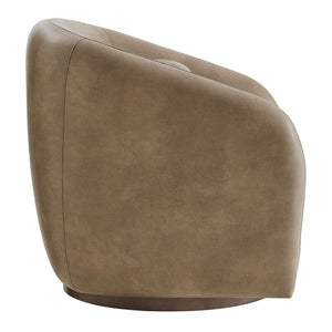 Modway Furniture Holland Vegan Leather Swivel Barrel Chair with 360 Degree Base for Modern Living Brown - A EEI-7743-MUS
