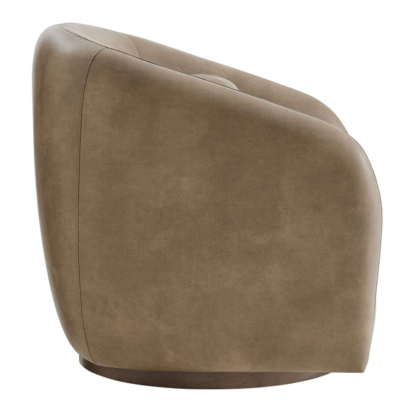 Modway Furniture Holland Vegan Leather Swivel Barrel Chair with 360 Degree Base for Modern Living Brown - A EEI-7743-MUS