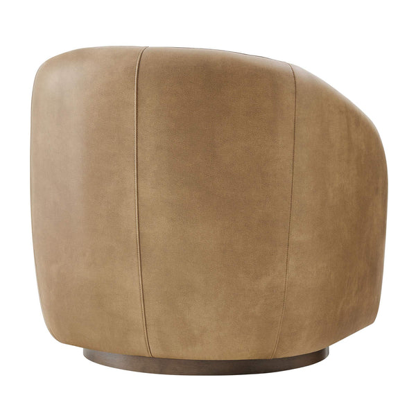 Modway Furniture Holland Vegan Leather Swivel Barrel Chair with 360 Degree Base for Modern Living Brown - B EEI-7743-TST
