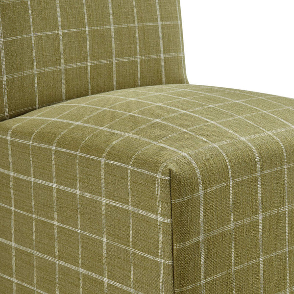 Modway Furniture Aster Parsons Dining Chairs with Removable Windowpane Slipcover Solid Wood Frame Set Green EEI-7761-ART