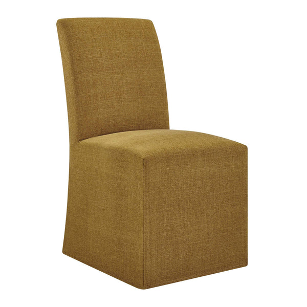 Modway Furniture Aster Parsons Dining Chairs with Slub Weave Slipcover and Foam Cushion Set of 2 Yellow EEI-7762-COP
