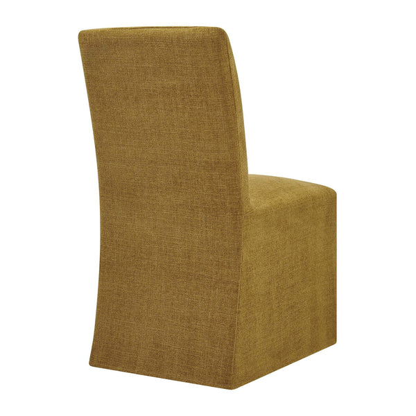 Modway Furniture Aster Parsons Dining Chairs with Slub Weave Slipcover and Foam Cushion Set of 2 Yellow EEI-7762-COP