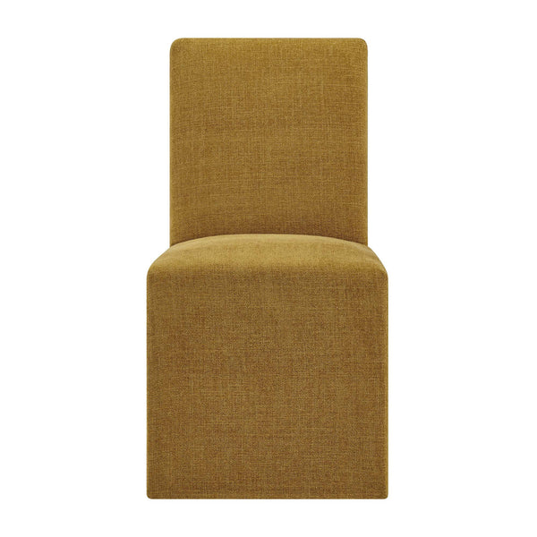 Modway Furniture Aster Parsons Dining Chairs with Slub Weave Slipcover and Foam Cushion Set of 2 Yellow EEI-7762-COP