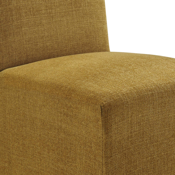 Modway Furniture Aster Parsons Dining Chairs with Slub Weave Slipcover and Foam Cushion Set of 2 Yellow EEI-7762-COP
