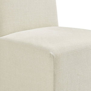 Modway Furniture Aster Parsons Dining Chairs with Slub Weave Slipcover and Foam Cushion Set of 2 White EEI-7762-ECR
